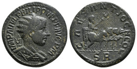 PISIDIA. Antioch. Philip II (247-249). Ae.
Obv: IMP M IVL PHILIPPVS P F AVG P M.
Radiate, draped and cuirassed bust right.
Rev: CAES ANTIOCH COL / S R...