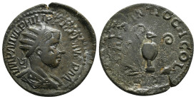 PISIDIA. Antiochia. Philip II (247-249). Ae.
Obv: IMP M IVL PHILIPPVS P F AVG P M.
Radiate, draped and cuirassed bust right.
Rev: CAES ANTIOCH COL / S...