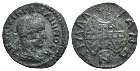 LYDIA, Tralles. Gallienus. AD 253-268. Æ Obv: [ΠO ΛIKIN] ΓAΛΛIHNOC K, laureate, draped, and cuirassed bust right / TPAΛΛ-IANΩN, prize urn inscribed [Π...