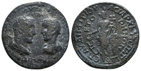PHRYGIA. Stectorium. Philip I, with Philip II, 244-249. Diassarion Ae., Aurelius Demetrios, asiarch of Asia. ΑΥΤ Κ Μ ΙΟΥΛ ΦΙΛΙΠΠΟΙ ϹЄΒ Confronted bust...