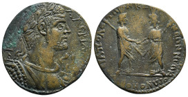 PHRYGIA. Hierapolis. Valerian I (253-260). Ae Obv : ΑΥ Κ Π Λ ΟΥΑΛΕΡΙΑΝΟϹ , laureate and cuirassed bust of Valerian right wearing aegis from which two ...