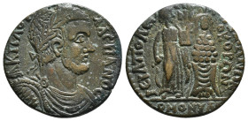 PHRYGIA. Hierapolis. Valerian I (253-260). Ae. Homonoia issue with Sardis.
Obv: laureate and cuirassed bust of Valerian right wearing aegis from which...