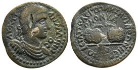 PHRYGIA. Hierapolis. Gallienus (253-268). Ae. Homonoia issue with Smyrna.
Obv: ΑΥ Κ Π ΛΙ ΓΑΛΛΙΗΝΟϹ.
Laureate, draped and cuirassed bust right.
Rev: ΙЄ...