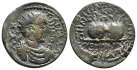 PHRYGIA. Hierapolis. Gallienus (253-268). Ae.
Obv: AV K Π ΛΙ ΓΑΛΛΙΗNOC.
Diademed, draped and cuirassed bust right.
Rev: ΙΡΑΠΟΛΕΙTΩΝ Κ CMYPNEΩN NEΩKOPΩ...