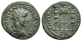 Pisidia, Antioch AE. Trebonianus Gallus for Volusian (Augustus)
Obv: IMP C VMP CALVSSIAND AVG; radiate, draped and cuirassed bust of Volusian, right, ...