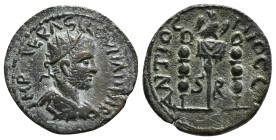 Pisidia. Antioch. Volusianus AD 251-253. AE. 
Radiate, draped and cuirassed bust right
Rev. ANTIOCHI O CL SR, vexillum surmounted by eagle between two...