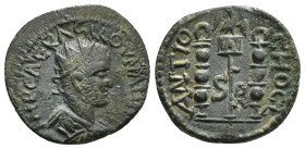 Pisidia. Antioch. Volusianus AD 251-253. AE.
Radiate, draped and cuirassed bust right
Rev. ANTIOCHI O CL SR, vexillum surmounted by eagle between two ...
