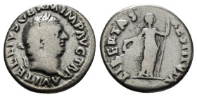 Roman Imperial
Vitellius. AD 69. AR Denarius (2,90 g). Rome mint. Struck circa late April-20 December. Laureate head right / Libertas standing facing,...