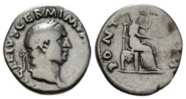 Roman Imperial
Vitellius, 69 AD. AR Denarius (3,21 g). 
Obv: A VITELLIVS GERM IMP AVG TR P.
Laureate head right.
Rev: PONT MAXIM.
Vesta, veiled, seate...
