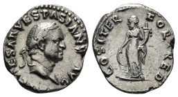 Vespasian (AD 69) AR Denarius, Rome,(3,41 g). 
IMP CAESAR VESPASIANVS AVG, laureate head of Vespasian facing right. Rev. COS ITER FORT RED, Fortuna st...