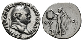 Roman Imperial
Divus Vespasian, died 79. Denarius (3,35 g)
Rome, struck under Titus, 80-81. DIVVS AVGVSTVS VESPASIANVS Laureate head of Divus Vespasia...