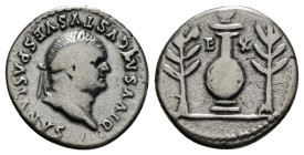 3,15 g
Roman Imperial
Divus Vespasian, died 79. Denarius (Silver, 19 mm, 3.43 g, 7 h), Rome, struck under Titus, 80-81. DIVVS AVGVSTVS VESPASIANVS Lau...