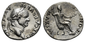 Roman Imperial Coins
VESPASIAN (69-79). Denarius. Rome. 3,11 g
Obv: IMP CAES VESP AVG CENS.
Laureate head right.
Rev: PONTIF MAXIM.
Vespasian seated r...
