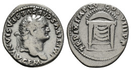 Titus AR Denarius. 
3,15 g
Rome, AD 80. IMP TITVS CAES VESPASIAN AVG PM, Laureate head right / TRP IX IMP XV COS VIII PP, Throne.