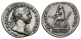 Roman Imperial
TRAJAN (98-117). Denarius 3,07 g. Rome.
Obv: IMP TRAIANO AVG GER DAC P M TR P.
Laureate bust right, with slight drapery.
Rev: COS V P P...