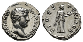 Roman Imperial
Hadrian (117-138) AR Denarius 3,20 g
Rome, ca. 134-138.
Obv: HADRIANVS AVG COS III P P, bare head of Hadrian right, slight drapery on f...