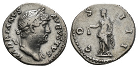 Roman Imperial
Hadrian (AD 117-138). AR denarius3,24 g. 
Rome, late AD 125-early AD 128. HADRIANVS-AVGVSTVS, laureate head of Hadrian right, drapery o...