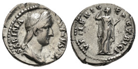 Roman Empire
Sabina, Augusta, 128-136/7. Denarius 3,49 g. Rome, circa 137. SABINA AVGVSTA Diademed and draped bust of Sabina to right. Rev. VENERI GEN...