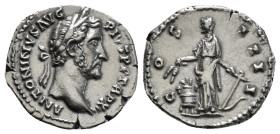 Roman Imperial
Antoninus Pius AR Denarius. Rome, AD 148-149. ANTONINVS AVG PIVS P P TR P XII, laureate head to right / COS IIII, Annona standing facin...