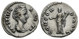 Roman Imperial
Faustina I (wife of A. Pius) AR Denarius. Rome, AD 139-141. FAVSTINA AVGVSTA, draped bust to right / CONCORDIA AVG, Concordia standing ...