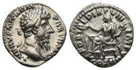 Roman Imperial Coins
LUCIUS VERUS (161-169). Denarius. Rome.
Obv: L VERVS AVG ARM PARTH MAX.
Laureate head right.
Rev: FORT RED TR P VIII IMP V / COS ...