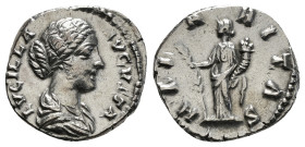 Roman Imperial
Lucilla (daughter of M. Aurelius) AR Denarius. Rome, AD 164-169. LVCILLA AVGVSTA, draped bust right / HILARITAS, Hilaritas standing lef...