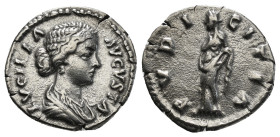 Roman Imperial
Lucilla (daughter of M. Aurelius) AR Denarius. Rome, AD 164-169. LUCILLA AVGVSTA, draped bust right / PVDICITIA, Pudicitia standing lef...