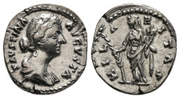 Roman Imperial
Faustina II (wife of M. Aurelius) AR Denarius. Rome, AD 161-176. FAVSTINA AVGVSTA, draped bust to right / HILARITAS, Hilaritas standing...