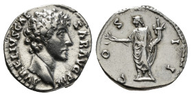 Roman Imperial
Marcus Aurelius, as Caesar, AR Denarius. Rome, AD 145-160. AVRELIVS CAESAR AVG PII F, bare head to right / COS II, Honos standing to le...