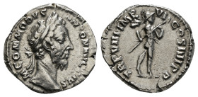 Roman Imperial
Commodus AR Denarius. Rome, AD 183. laureate head to right / Mars advancing to right, carrying spear and trophy.
3,00 g