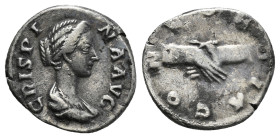 Roman Imperial
Crispina AR Denarius. Rome, AD 178-182. CRISPINA AVG, draped bust right / CONCORDIA, clasped hands. 
3,00 g