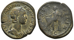 Julia Mamaea (mother of S. Alexander) Æ Sestertius. Rome, AD 224. IVLIA MAMAEA AVGVSTA, diademed and draped bust to right / [V]ENVS [FE]LIX, Venus sea...