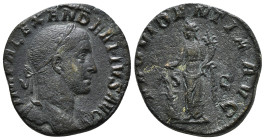 Severus Alexander Æ Sestertius. Rome, AD 231-235. IMP ALEXANDER PIVS AVG, laureate bust to right, slight drapery on far shoulder / PROVIDENTIA AVG, Pr...