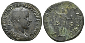 Gordian III.
Bronze Sestertius, AD 240-244. Rome.
Obv: IMP GORDIANVS PIVS FEL AVG, laureate, draped and cuirassed bust right. Rev: AETERNITATI AVG, Ae...