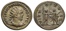 Valerian I.
Silver Antoninianus, AD 253-260. Antioch.
Obv: IMP C P LIC VALERIANVS AVG, radiate, draped and cuirassed bust right. Rev: VIRTVS AVGG, Val...