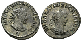 Roman Imperial. Aurelian and Vabalathus. Billon Antoninianus, AD 270-272. Antioch.
3,31 g