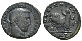 Roman Imperial
Maximinus II, 310-313. Follis (6,60 g), Antioch. IMP C GAL VAL MAXIMINVS P F AVG Laureate head of Maximinus Daia to right. Rev. SOLE IN...