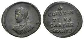 Roman Imperial
Constantine II, as Caesar, Æ Nummus. Antioch, AD 325-326. Draped and cuirassed bust left, wearing diadem-like wreath / CONSTANTINVS CAE...