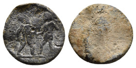 Lead Seals&Weight Lead PB Tessera. Late Republican - early imperial period, 1st century BC. Obv: Scene of two confronted helmeted and armed gladiators...