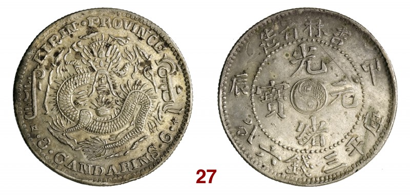 CINA Kirin 1/2 Dollaro (1904) L&M 553 Kr. 494 Ag g 12,06 • Graffio al rovescio q...