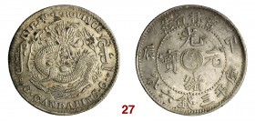 CINA Kirin 1/2 Dollaro (1904) L&M 553 Kr. 494 Ag g 12,06 • Graffio al rovescio q.SPL