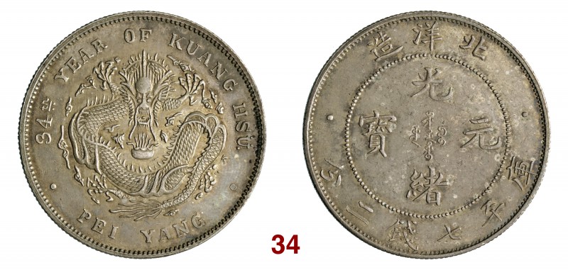 CINA Pei Yang Kuang-hsu (1875-1908) Dollaro A. 34 (1908) L&M 465 Kr. 208 Ag g 26...