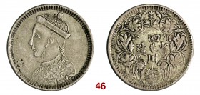 CINA Szechuan Rupia ad imitazione di quella indiana, per il commercio nel Tibet (1911-1933). Kr. Y3.3 Ag g 9,95 SPL