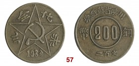 CINA Szechuan Shensi Repubblica Sovietica (1931-1934) 200 Cash 1934 Kr. Y511 BB