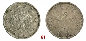 CINA Yun Nan 1/2 Dollaro (1910) L&M 25 Kr. 220 Ag g 13,41 BB/SPL