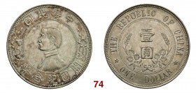 CINA Repubblica (1912-1949) Dollaro (1912) Sun Yat Sen. L&M 42 Kr. Y319 Ag g 26,83 • Ex Asta Varesi 13 del 1991, lotto 1099 SPL