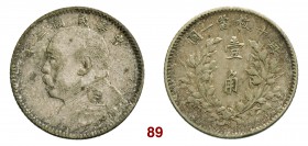 CINA Repubblica (1912-1949) 10 Cent A. 3 (1914) Yuan Shi kai. L&M 64 Kann 655 Ag g 2,61 BB/SPL