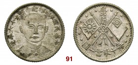 CINA Repubblica (1912-1949) 10 Cent A. 16 (1927) Sun Yat Sen. L&M 849 Kann 607 Ag g 2,51 q.SPL