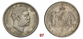 HAWAII Kalakaua I (1874-1901) 1 Dollaro 1883. Kr. 7 Dav. 430 Ag g 26,69 BB