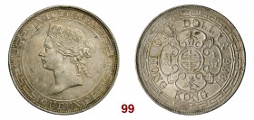 HONG KONG VITTORIA (1837-1901) Dollaro 1866. Kr. 10 Ag g 27,02 BB